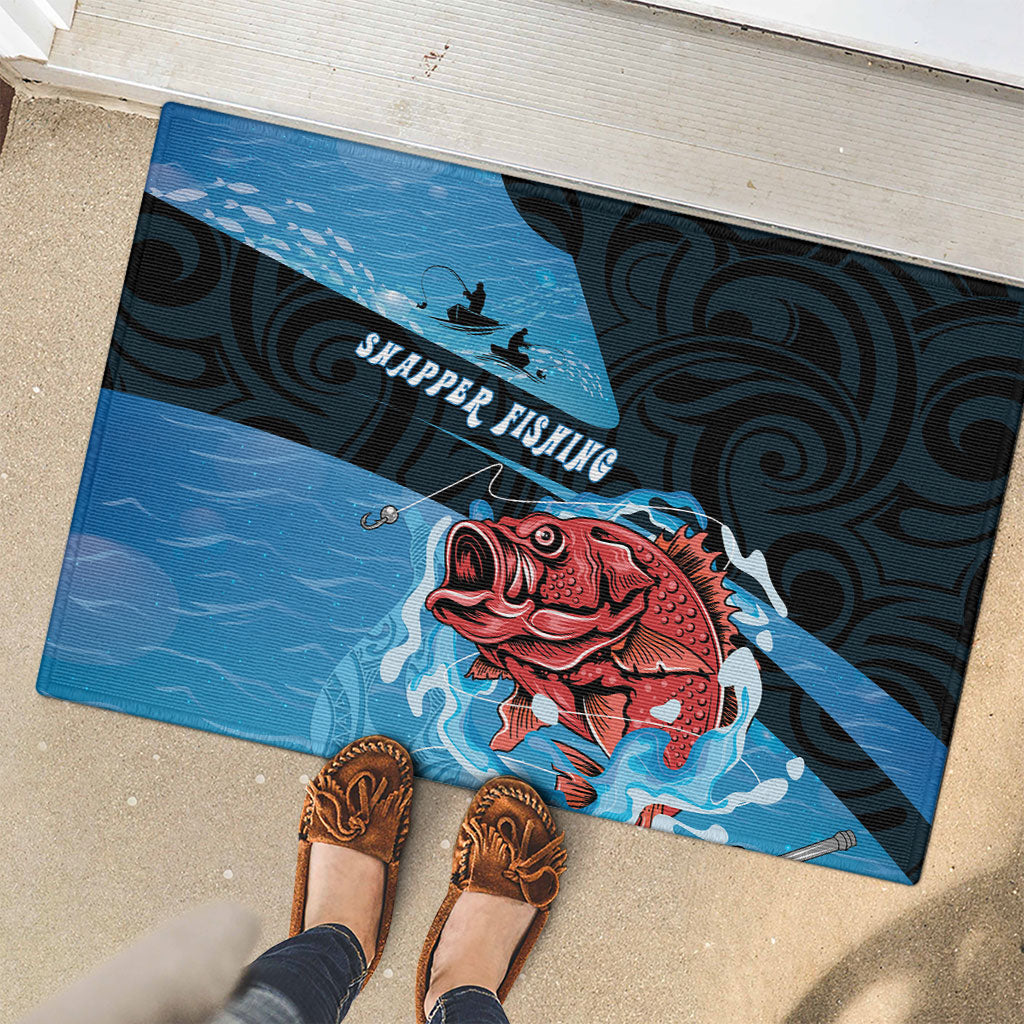 Snapper Fishing New Zealand Rubber Doormat Tamure Fish Hook Maori Pattern