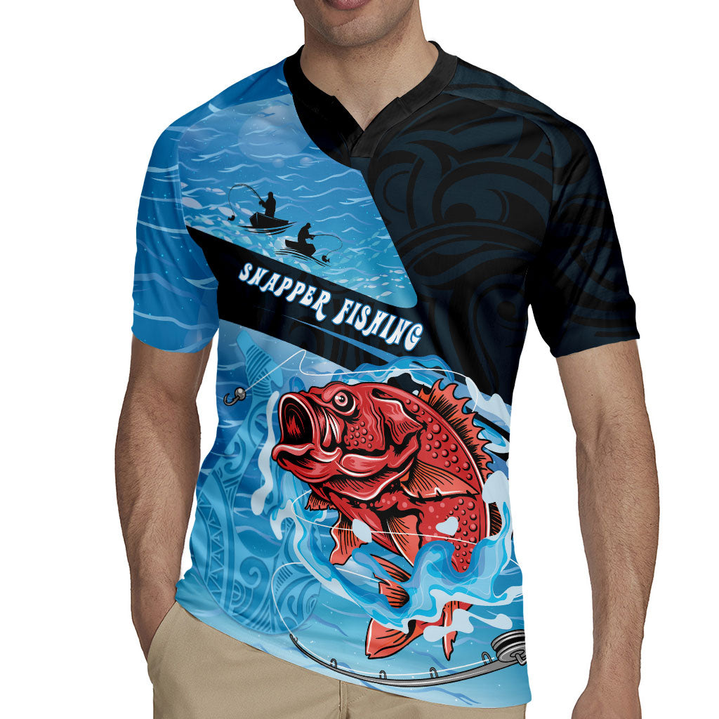 Personalised Snapper Fishing New Zealand Rugby Jersey Tamure Fish Hook Maori Pattern