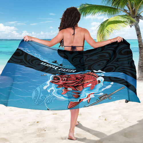 Snapper Fishing New Zealand Sarong Tamure Fish Hook Maori Pattern