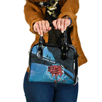 Snapper Fishing New Zealand Shoulder Handbag Tamure Fish Hook Maori Pattern
