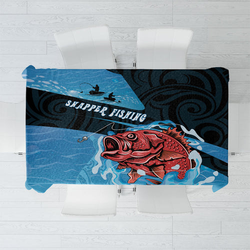 Snapper Fishing New Zealand Tablecloth Tamure Fish Hook Maori Pattern