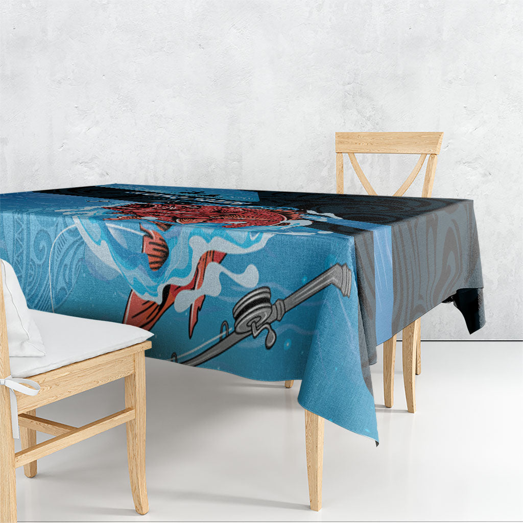 Snapper Fishing New Zealand Tablecloth Tamure Fish Hook Maori Pattern