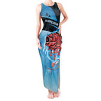 Personalised Snapper Fishing New Zealand Tank Maxi Dress Tamure Fish Hook Maori Pattern