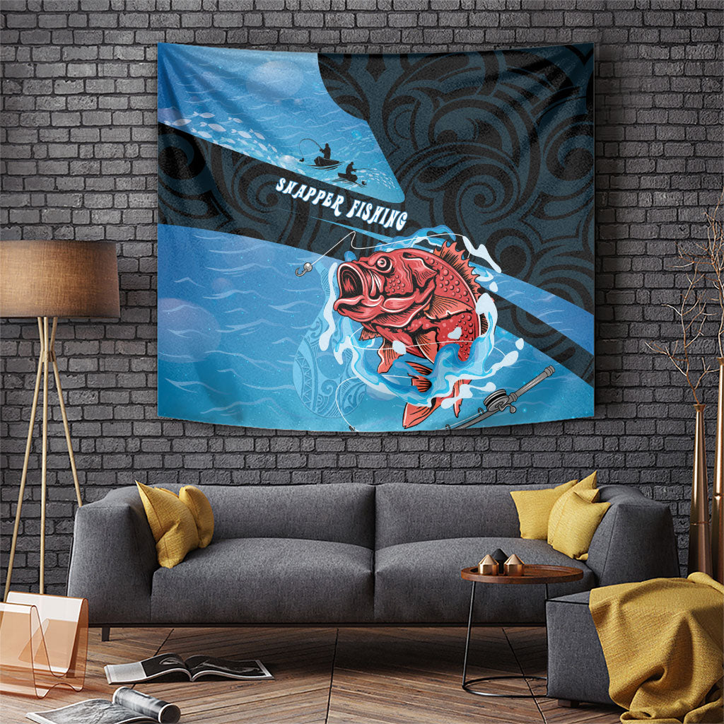 Snapper Fishing New Zealand Tapestry Tamure Fish Hook Maori Pattern