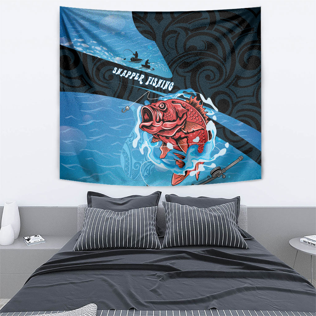 Snapper Fishing New Zealand Tapestry Tamure Fish Hook Maori Pattern