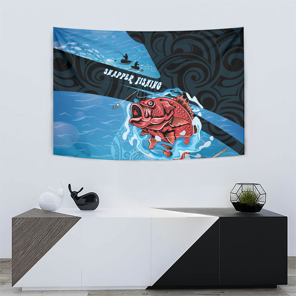 Snapper Fishing New Zealand Tapestry Tamure Fish Hook Maori Pattern