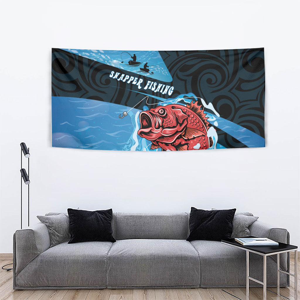 Snapper Fishing New Zealand Tapestry Tamure Fish Hook Maori Pattern