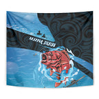Snapper Fishing New Zealand Tapestry Tamure Fish Hook Maori Pattern