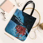 Snapper Fishing New Zealand Tote Bag Tamure Fish Hook Maori Pattern