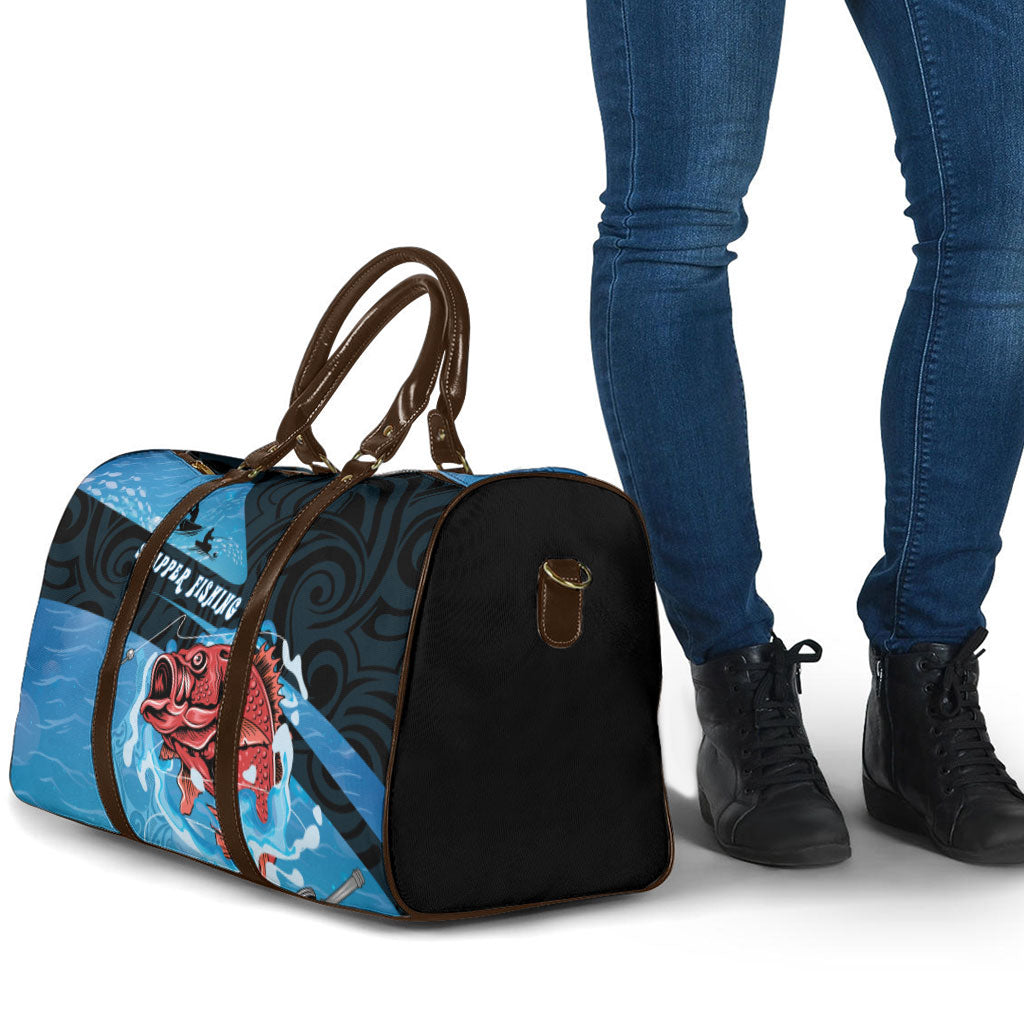 Snapper Fishing New Zealand Travel Bag Tamure Fish Hook Maori Pattern