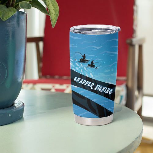 Personalised Snapper Fishing New Zealand Tumbler Cup Tamure Fish Hook Maori Pattern