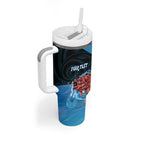 Personalised Snapper Fishing New Zealand Tumbler With Handle Tamure Fish Hook Maori Pattern