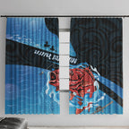 Snapper Fishing New Zealand Window Curtain Tamure Fish Hook Maori Pattern