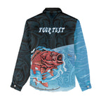 Personalised Snapper Fishing New Zealand Women Casual Shirt Tamure Fish Hook Maori Pattern