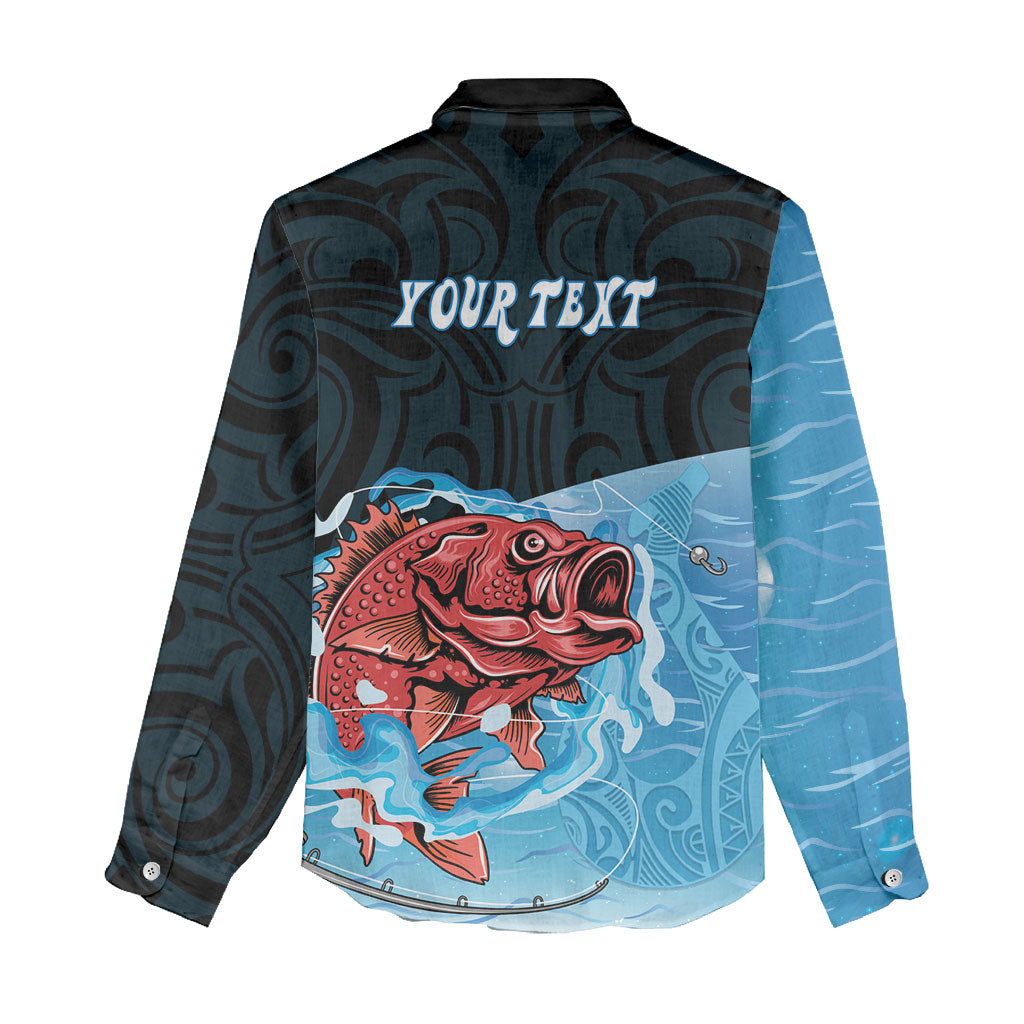 Personalised Snapper Fishing New Zealand Women Casual Shirt Tamure Fish Hook Maori Pattern