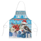 Australia Christmas In July Apron Kookaburra Santa Blue Color
