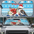 Australia Christmas In July Auto Sun Shade Kookaburra Santa Blue Color