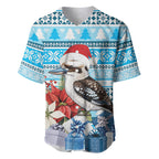 Australia Christmas In July Baseball Jersey Kookaburra Santa Blue Color