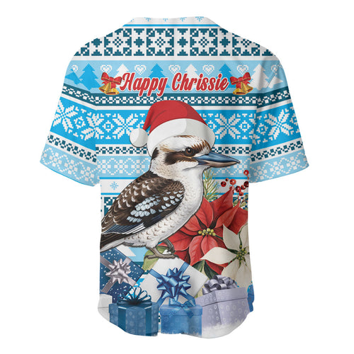 Australia Christmas In July Baseball Jersey Kookaburra Santa Blue Color