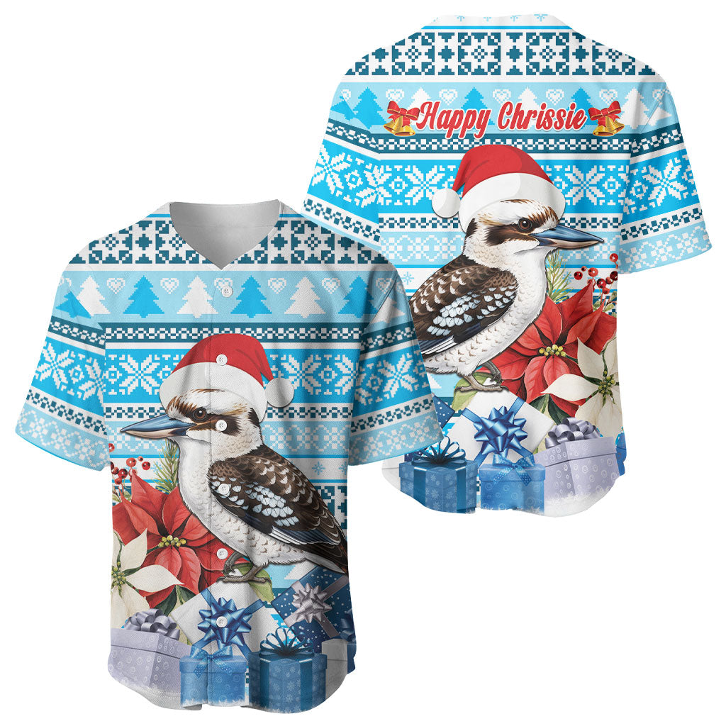 Australia Christmas In July Baseball Jersey Kookaburra Santa Blue Color