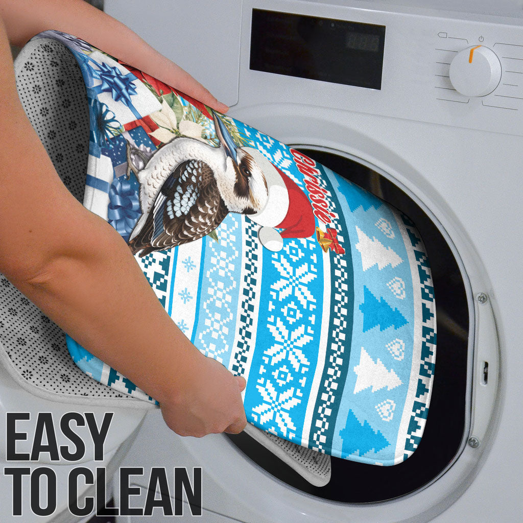 Australia Christmas In July Bathroom Set Kookaburra Santa Blue Color
