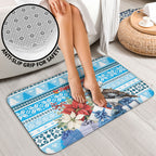 Australia Christmas In July Bathroom Set Kookaburra Santa Blue Color