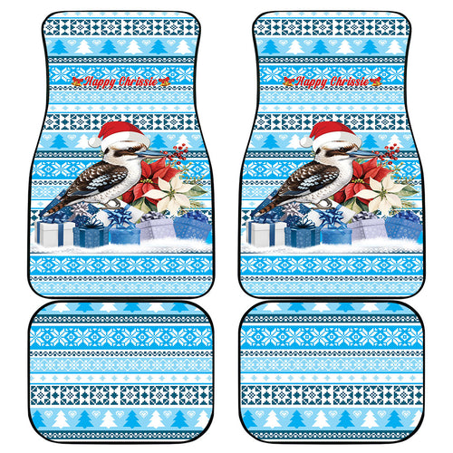 Australia Christmas In July Car Mats Kookaburra Santa Blue Color