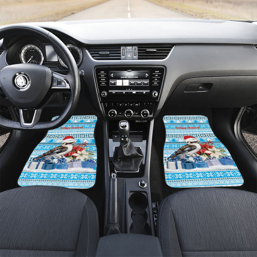 Australia Christmas In July Car Mats Kookaburra Santa Blue Color