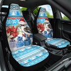 Australia Christmas In July Car Seat Cover Kookaburra Santa Blue Color
