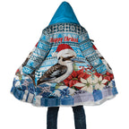 Australia Christmas In July Cloak Kookaburra Santa Blue Color