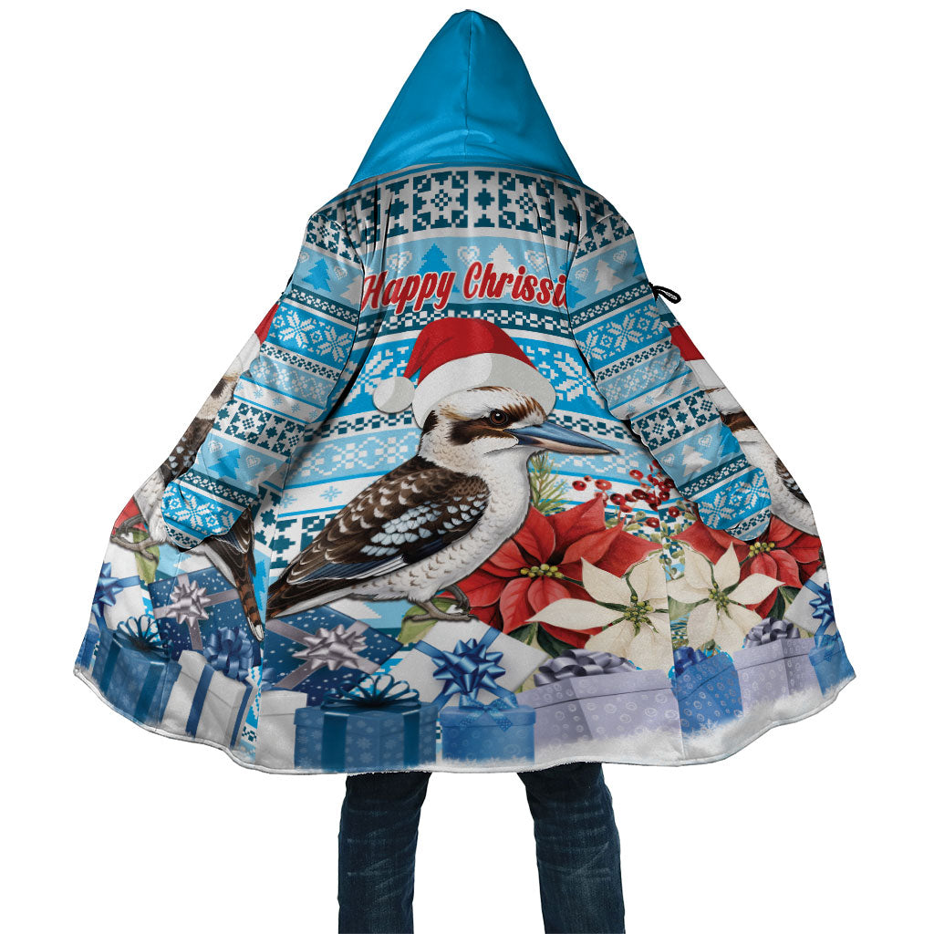 Australia Christmas In July Cloak Kookaburra Santa Blue Color