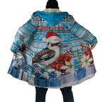 Australia Christmas In July Cloak Kookaburra Santa Blue Color