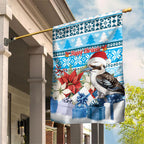 Australia Christmas In July Garden Flag Kookaburra Santa Blue Color