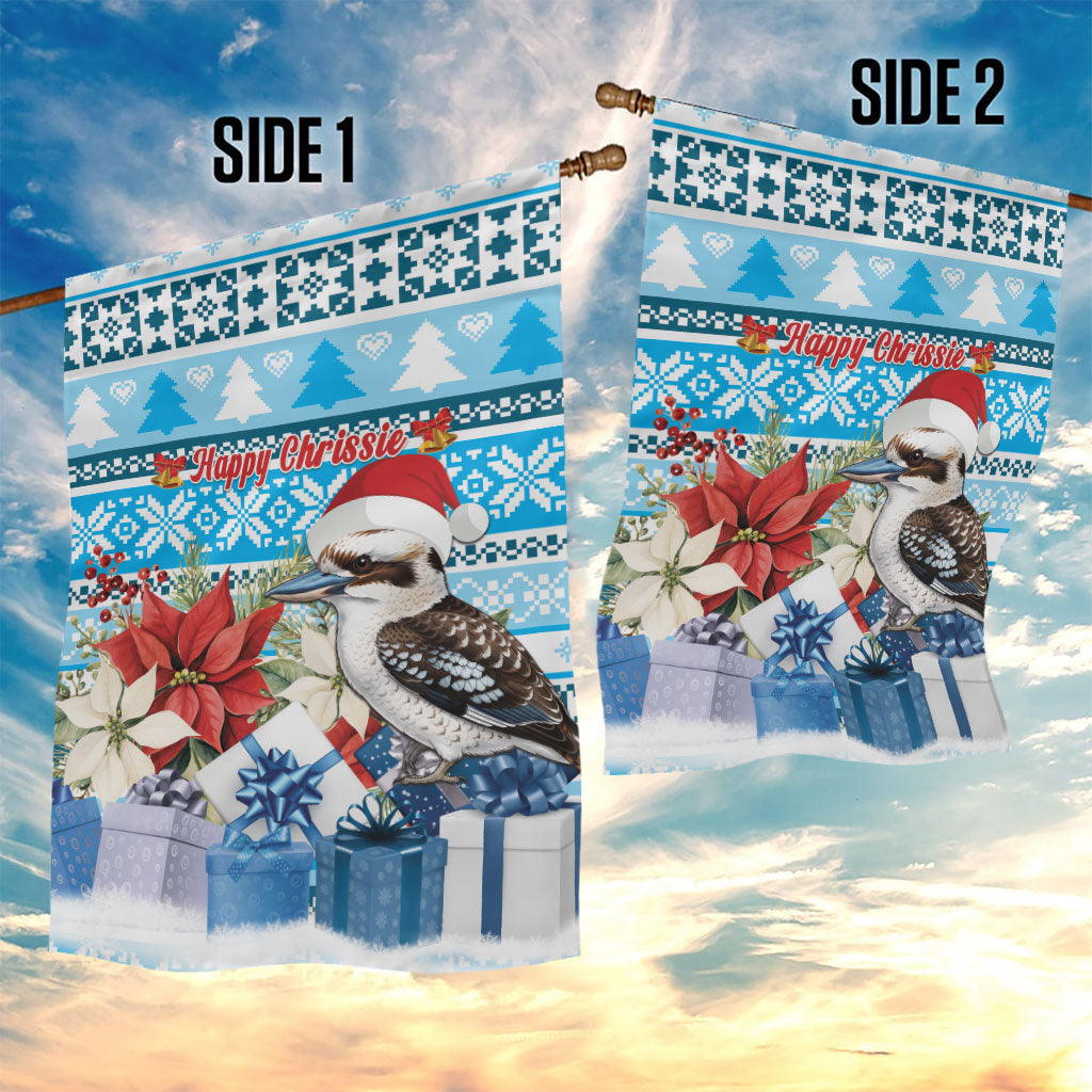 Australia Christmas In July Garden Flag Kookaburra Santa Blue Color