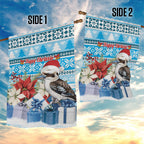Australia Christmas In July Garden Flag Kookaburra Santa Blue Color