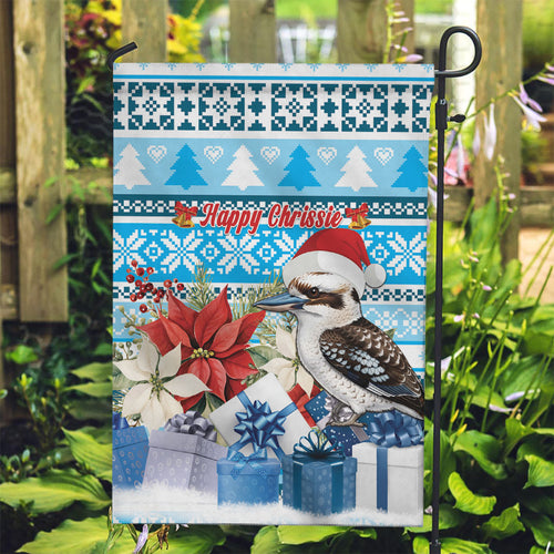Australia Christmas In July Garden Flag Kookaburra Santa Blue Color