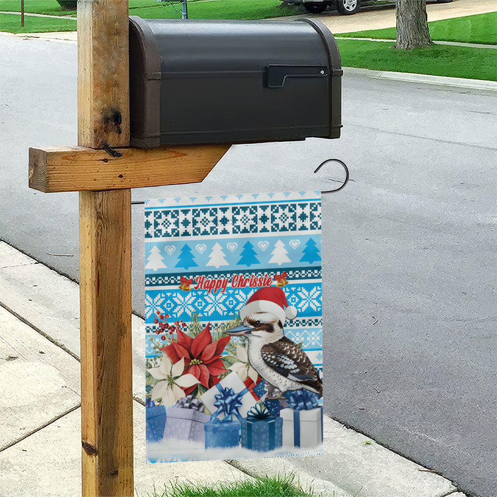 Australia Christmas In July Garden Flag Kookaburra Santa Blue Color