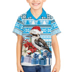 Australia Christmas In July Hawaiian Shirt Kookaburra Santa Blue Color