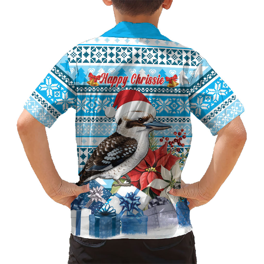 Australia Christmas In July Hawaiian Shirt Kookaburra Santa Blue Color