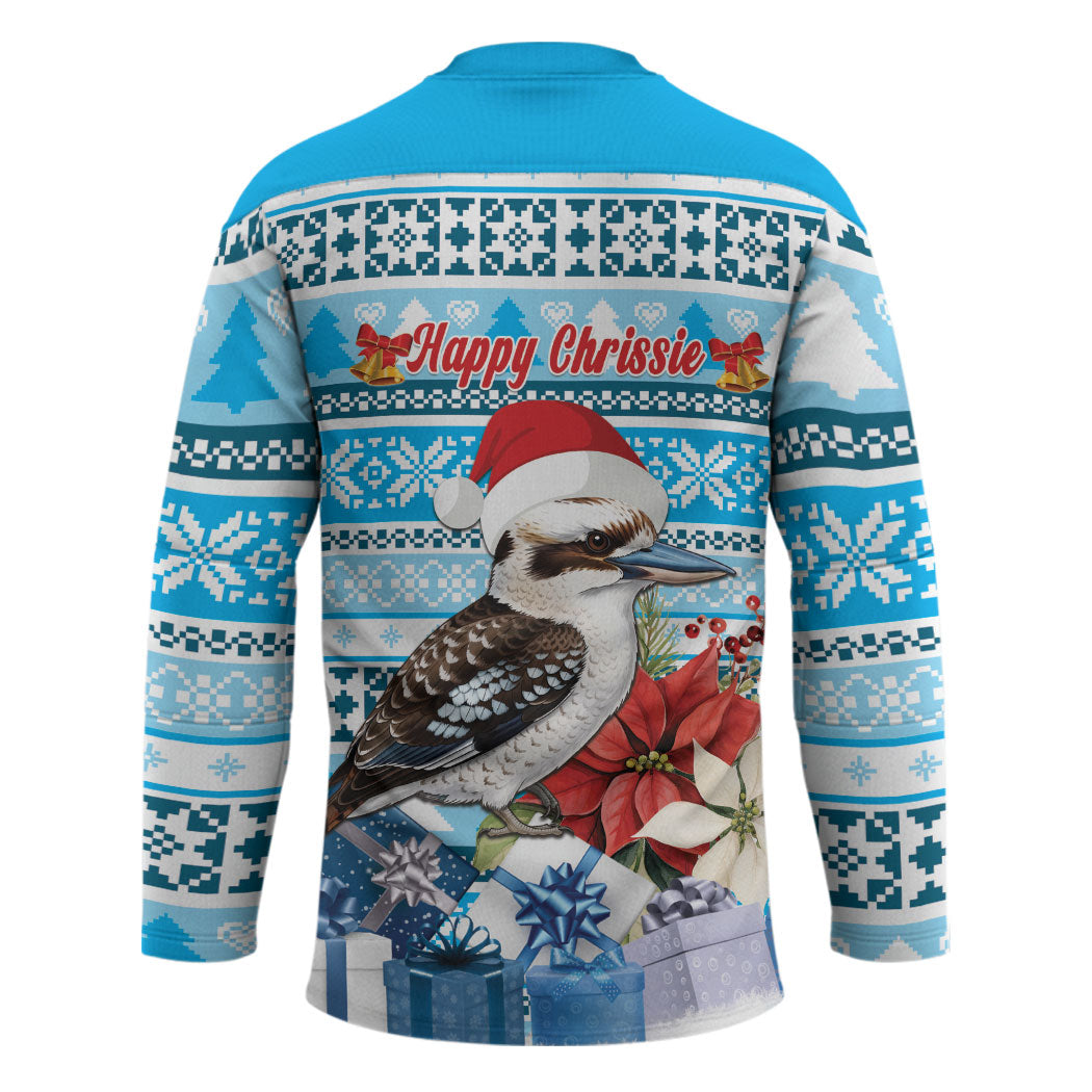 Australia Christmas In July Hockey Jersey Kookaburra Santa Blue Color