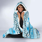 Australia Christmas In July Hooded Blanket Kookaburra Santa Blue Color