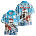 Australia Christmas In July Kid Hawaiian Shirt Kookaburra Santa Blue Color LT22