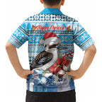 Australia Christmas In July Kid Hawaiian Shirt Kookaburra Santa Blue Color LT22