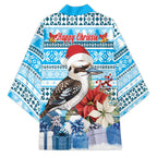 Australia Christmas In July Kimono Kookaburra Santa Blue Color