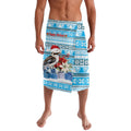 Australia Christmas In July Lavalava Kookaburra Santa Blue Color