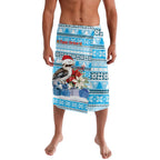 Australia Christmas In July Lavalava Kookaburra Santa Blue Color