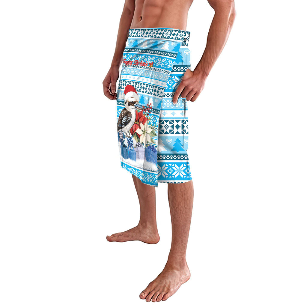 Australia Christmas In July Lavalava Kookaburra Santa Blue Color