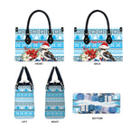 Australia Christmas In July Leather Bag Kookaburra Santa Blue Color