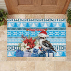 Australia Christmas In July Rubber Doormat Kookaburra Santa Blue Color
