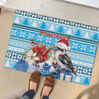 Australia Christmas In July Rubber Doormat Kookaburra Santa Blue Color